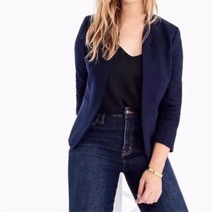 J.Crew Going-out Blazer in Stretch Twill Navy Blue Item H2743 Size 12